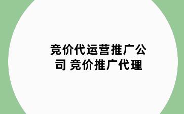 竞价代运营推广公司 竞价推广代理